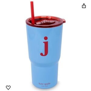 NEW Kate Spade Insulated Tumblr 20 ounce Travel Mug with J Initial